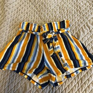 Rue 21 Shorts Orange and Blue Striped Comfy Shorts Lounge Shorts Flowy Soft